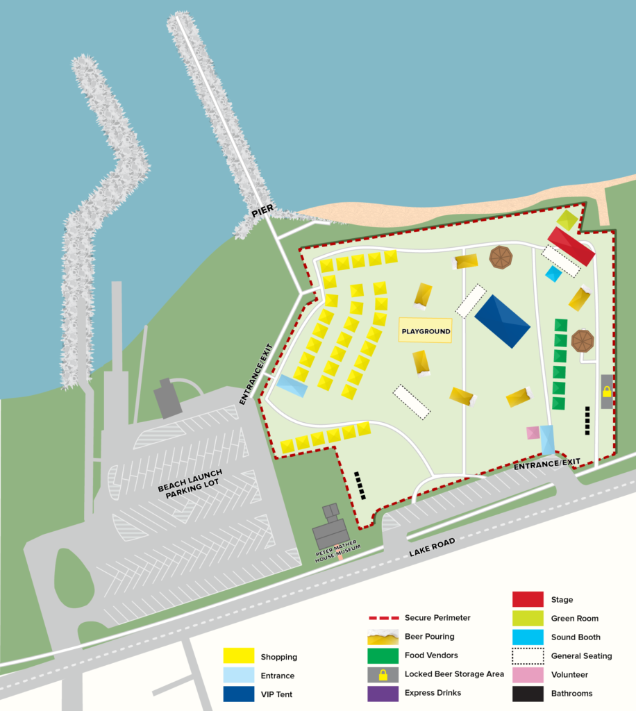 Pour on the Shore Miller Road Park grounds map